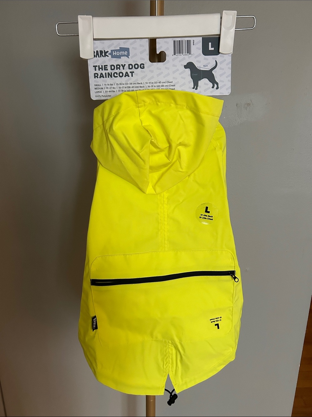Bark Home - The Dry Dog Raincoat - High Visibility Yellow (Large)